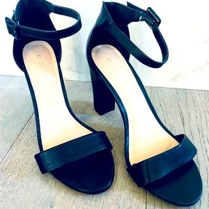 Classic Black Block Heel Sandals